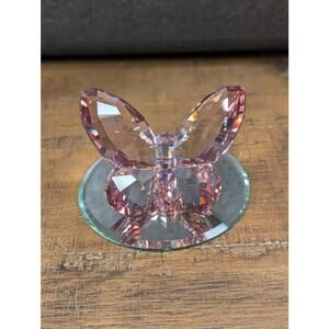 Retired Swarovski Crystal Butterfly Figurine Rosalina pink color